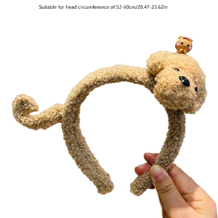 Cute Bear Hairband Plush Headwear Cartoon Headbands Essential for Hairstyles