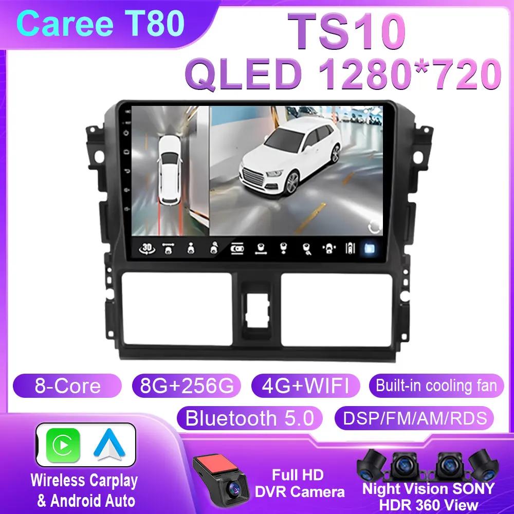 Android 14 Carplay Auto For Toyota Vios Yaris 2013 2014 2015 2016 Car Radio Multimedia Navigation Player Stereo WIFI 4G No 2DIN