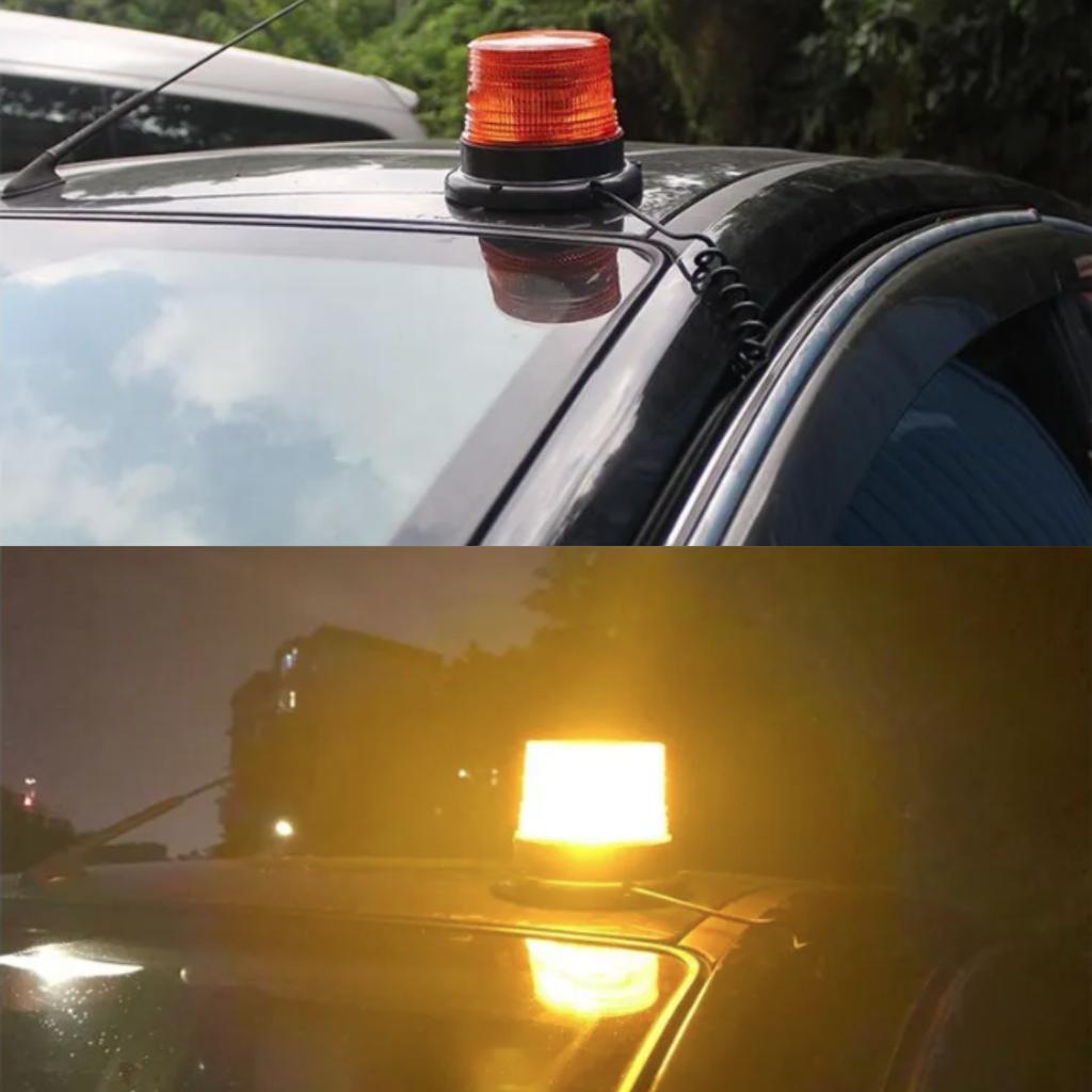 Warning light, beacon, orange flashing light, magnet, strong light