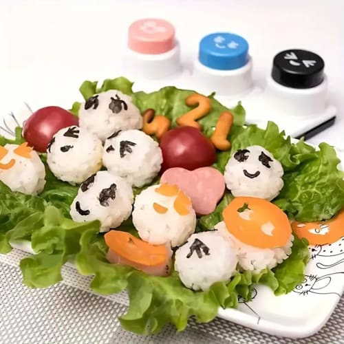 3-Piece Nori Punch, Nori Cutter with Smiling Faces, Easy Nori Cutting for Sushi, Bento Boxes, Character Bento, Restaurants, DIY Sushi Tools, Bento Dec