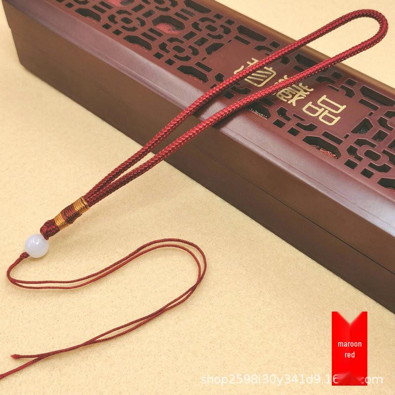 Hand-Woven Colorful Thread Pendant Rope with Jade Bead