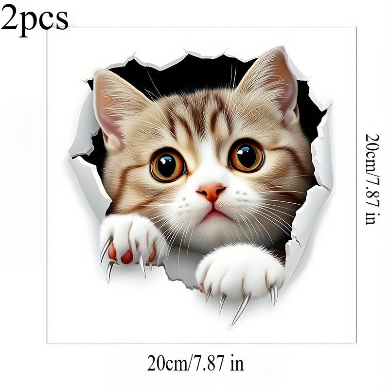 3D Cute Cat Toilet Stickers Removable Waterproof Vinyl Decals Kitten Bathroom Decor for Toilet Lid/Rim Home Bathroom Accessories