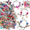 1Box Resin Beads Metal Beads Charms Big Hole Loose Spacer Beads Bracelet Making Kit For Jewelry Making Diy Accessories Gift Box
