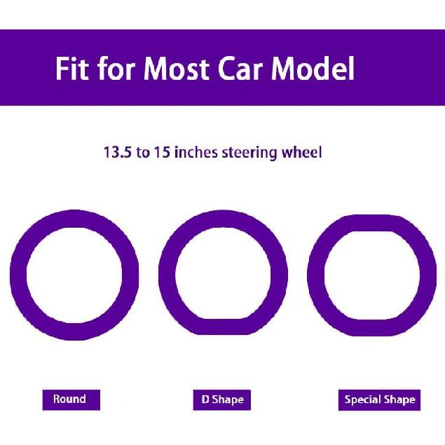 Purple Car Steering Wheel Cover: Universal RPKEY 13.5 To 15 Inches Silicone Steering Cover Compatible With Most Car Models Fit For Round Shape D