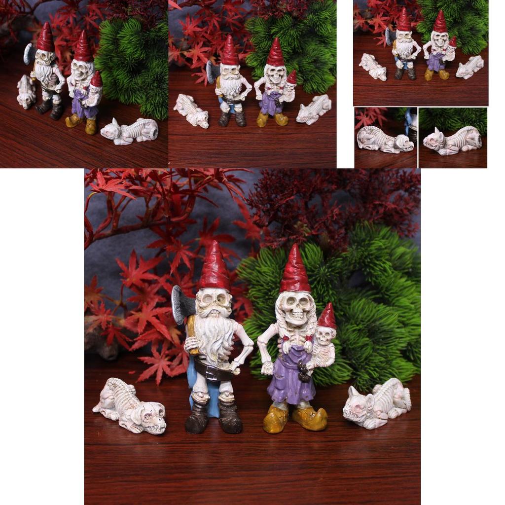 Halloween Skeleton Dwarf Resin Micro Landscape Garden Ornament For Celebration And Decor