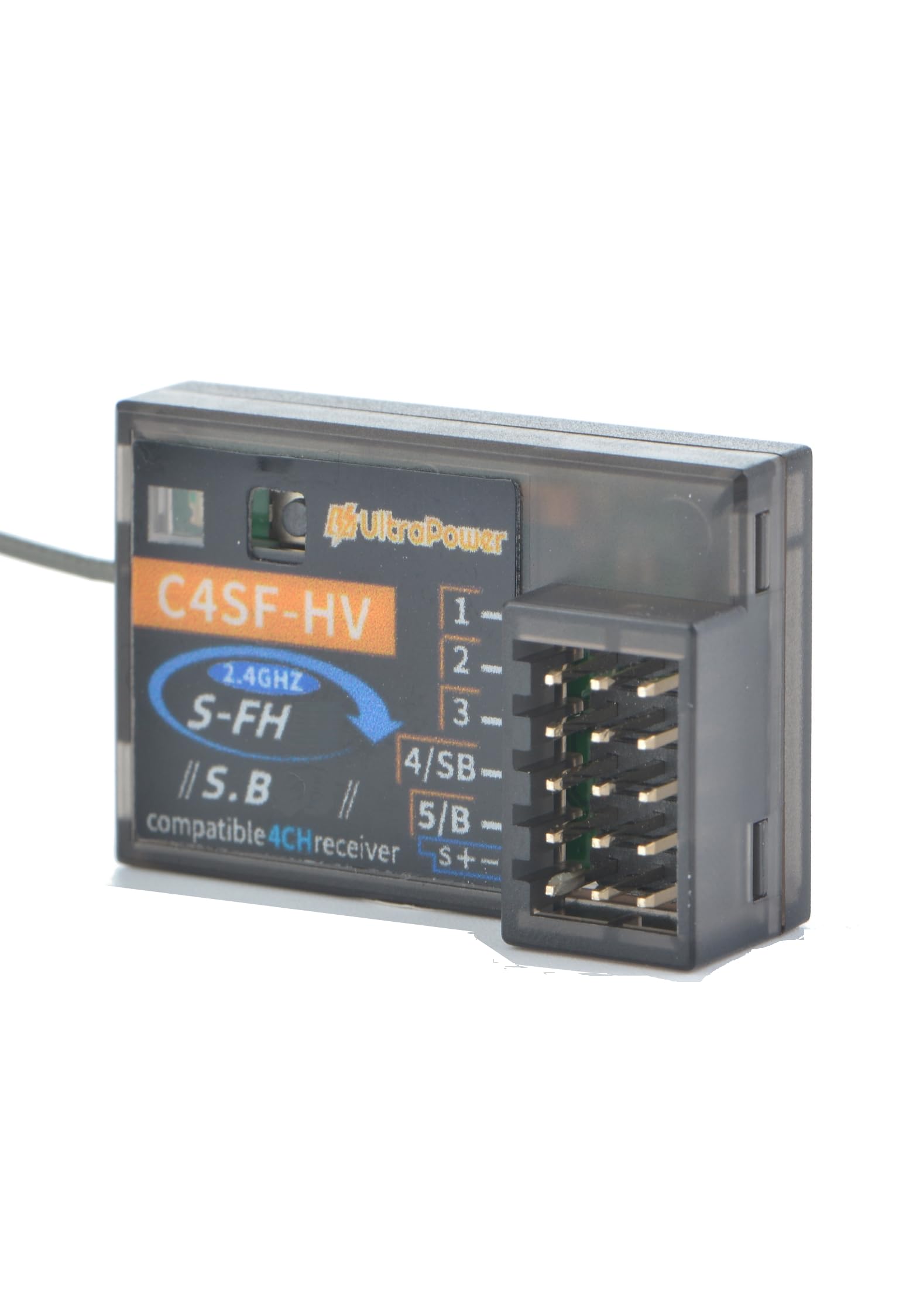 

UltraPower C4SF-HV Receiver [Compatible with FUTAxx S.Bxx 2.4G S-FHxx 4CH Receivers]