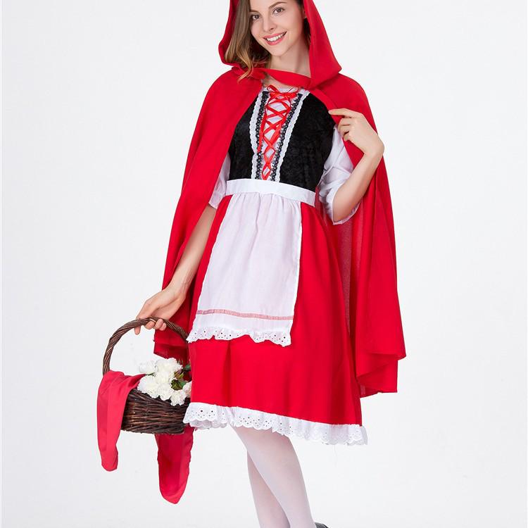 Disfraz de Caperucita Roja para Adultos - Vestido de Princesa para Halloween y Navidad