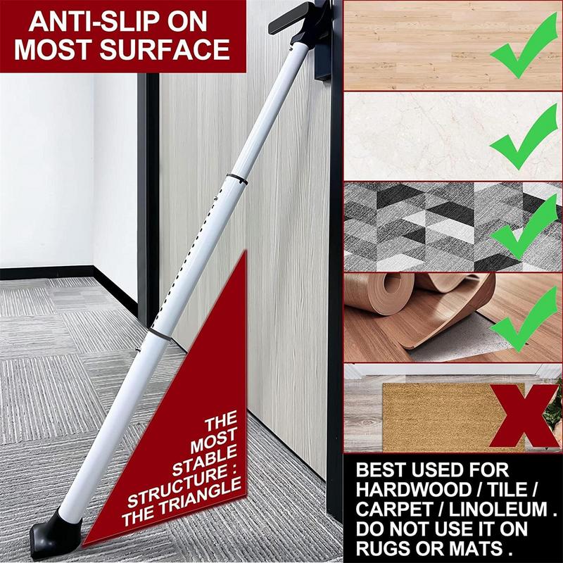 Home Security Door Stopper Door Security For Sliding Doors And Front Doors 3 In 1 Adjustable Door Security Bar Keeping You Safe