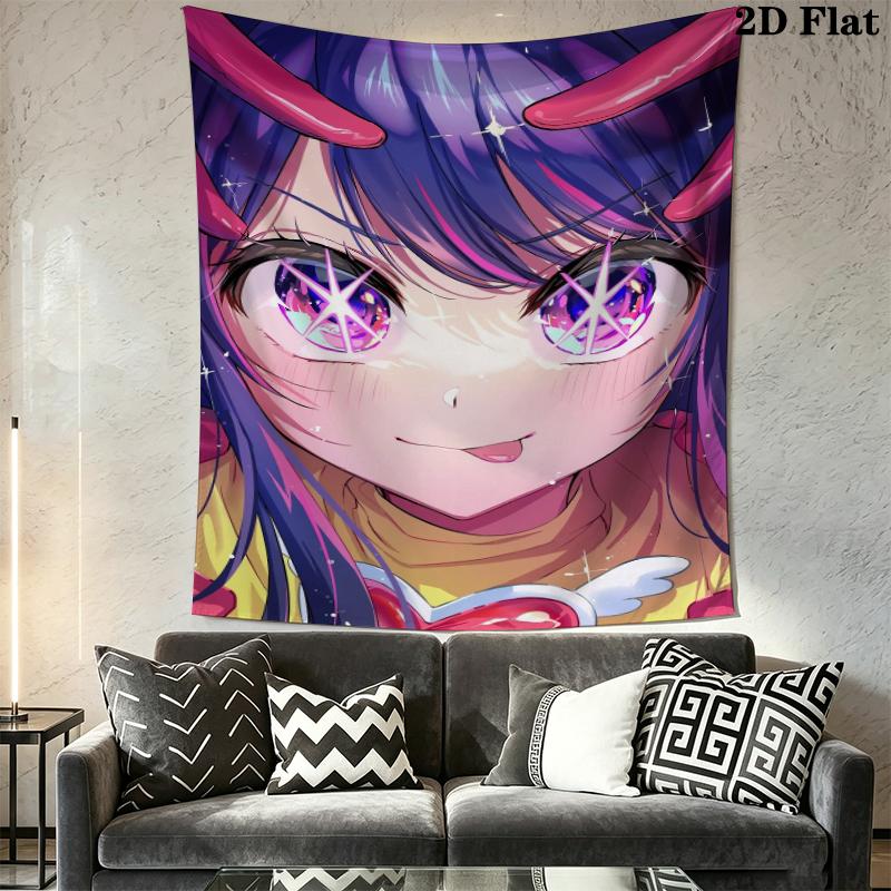 Oshi no K Wall Tapestry Aesthetic Wall Hanging Printed Fabric Blanket Decorative Tapestries for Bedroom Living Room Home Decor