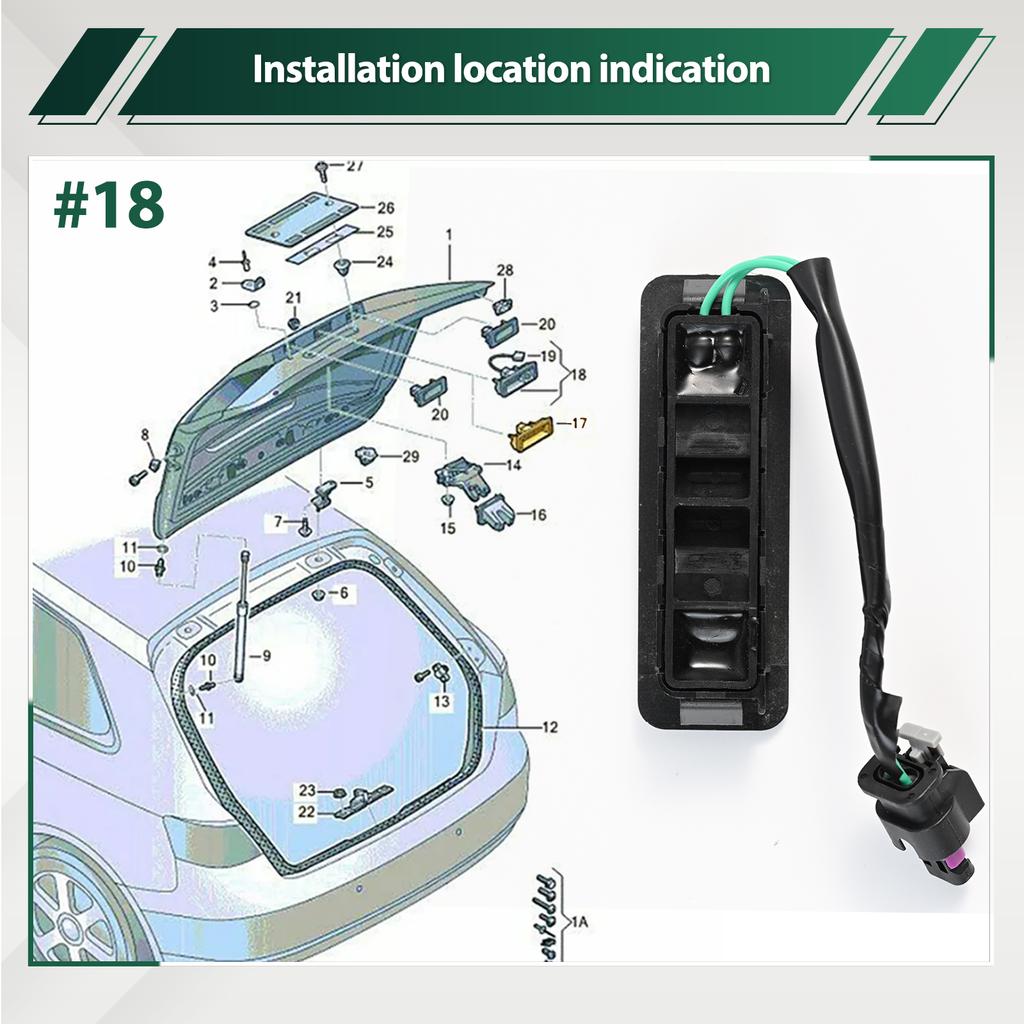 Mașină Auto Hayon Spate Deblocare Deschidere Comutator Buton Portbagaj 13597499 22902867 sau Vauxhall Opel Insignia Tourer Estate 2014-