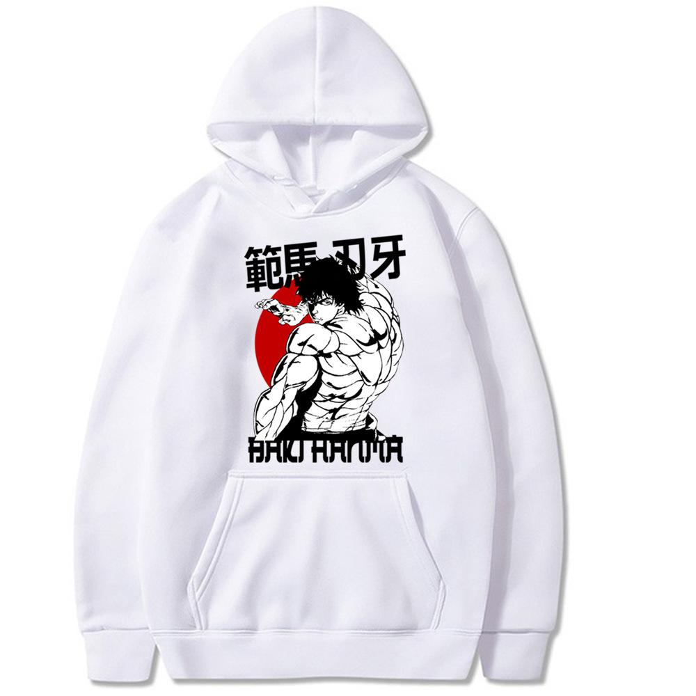 Hanma Baki The Grappler Japanese Animation Men's Hoodie Vintage Unisex Pullover Men Vintage Graphic Hoody Tops Clothing Oversize