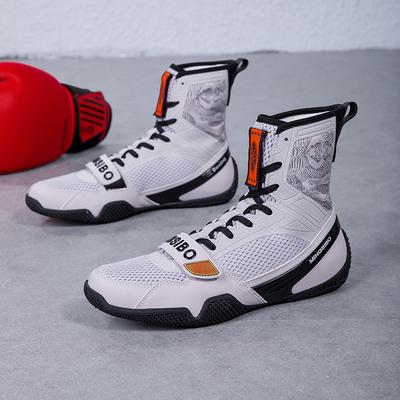 Indoor Sports Shoes Weightlifting Shoes Boxing Shoes High-top Wrestling Shoes Wear-resistant, Breathable and Non-slip Training Shoes Sanda Shoes Incr