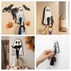 Halloween Home Decorations Ghost Cat Wooden Hanging Hook for Keys Hats, Decorative Cute Pumpkin Wall Hooks Hanger, Living Room Bedroom Entryway