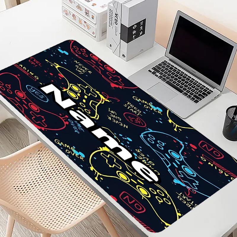 Custom Name Personalized Game on Pattern Mousepad, Laptop PC Desk Mat, Decorative Desk Mat for Home Keyboard Pad Gift