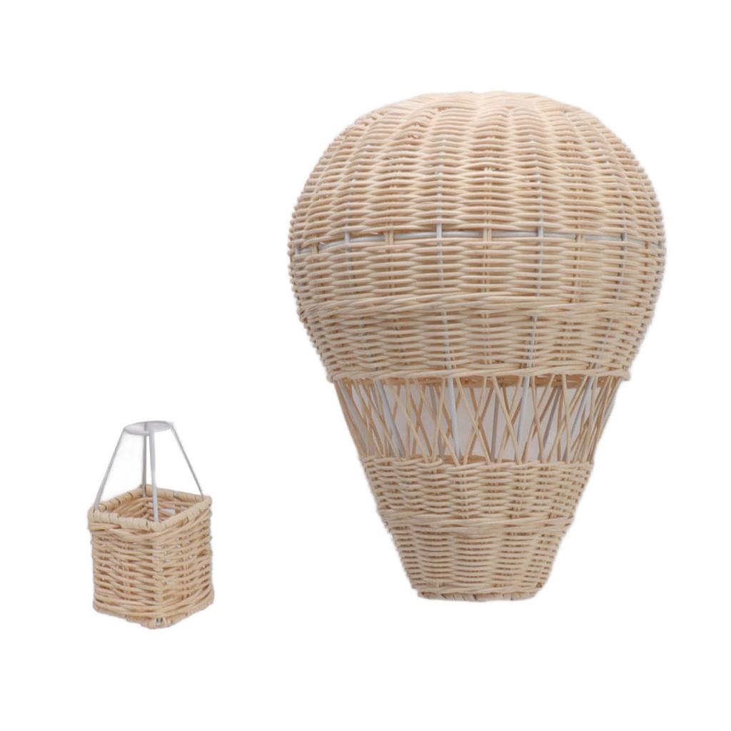 Woven Hot Air Balloon Handcrafted Exquisite Details Rattan Weaving Decoration for Kids Room Party Photo Prop