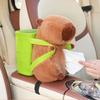 Car Tissue Boxes Capybara Plush Trash Bins Cute Interior Trash Car Storage Bucket Female Umbrella Key Phone Storage Box