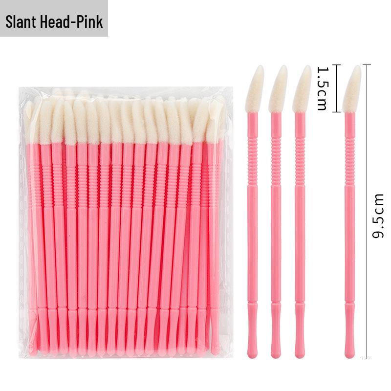 Compact Disposable Spiral Lip Brush - Portable Mini Cotton Swab for Lipstick & Gloss Application