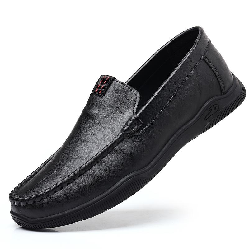 Men's shoes Business casual leather shoes Men's summer soft-soled Doudou shoes Soft leather soft-soled wear-resistant and deodorant loafers