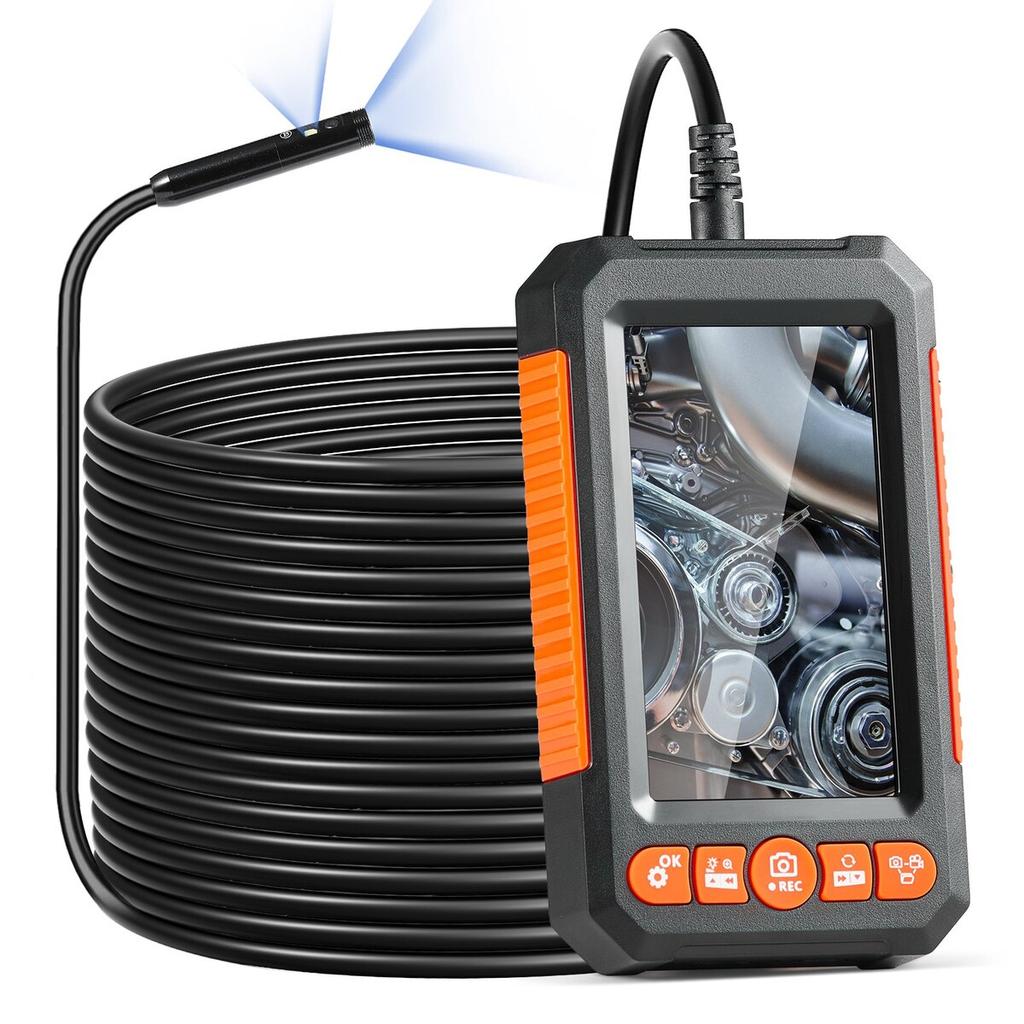 Endoscope Camera with Lights Dual Lens Borescope 49.2FT Cable 4.3" Screen