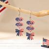 4pcs American Flag Earrings Silver Patriotic Star Dangle Earrings Windmills Independence Day Jewelry Gift for Women Veterans