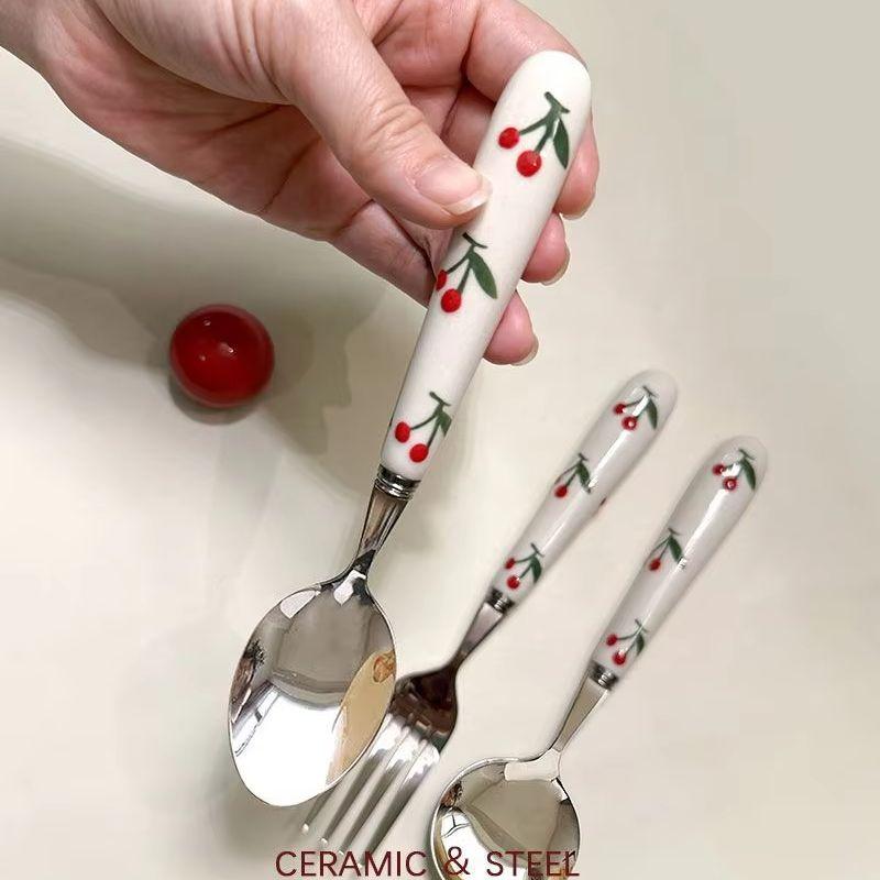 Export Surplus Ceramic Coffee Spoon Fork Set Household Tableware