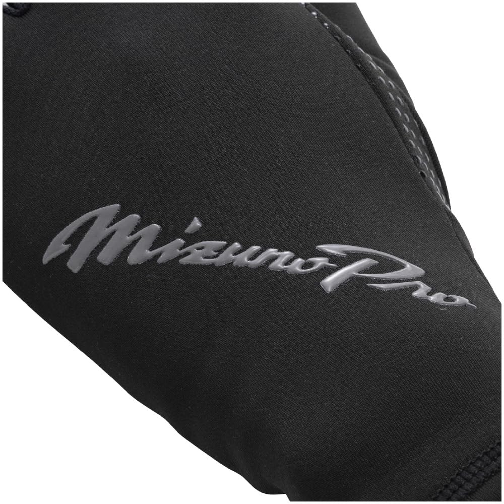MIZUNO Fleece Gloves Size Black Baseball/Softball 12JYCA02, M,