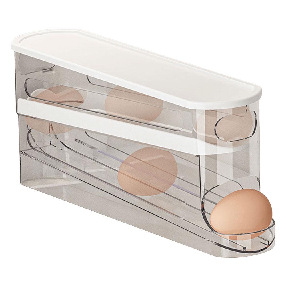 

2 Tier Auto Rolling Egg Dispenser Holds 12 To 14 Eggs Rolling Eggs Container Space-saving Kitchen Egg Organizer for Home Kitchen China Mainland