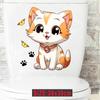 Cute Cat Bathroom Toilet Stickers Modern Decorative Home Stickers Waterproof Decal Self-adhesive