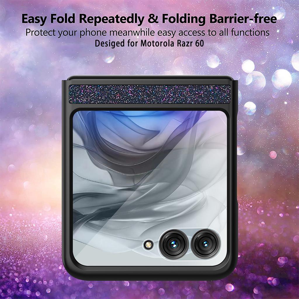 For Motorola Razr 60 Ultra 5G Case Anti-Fingerprint PU+PC+Tempered Glass Phone Back Cover