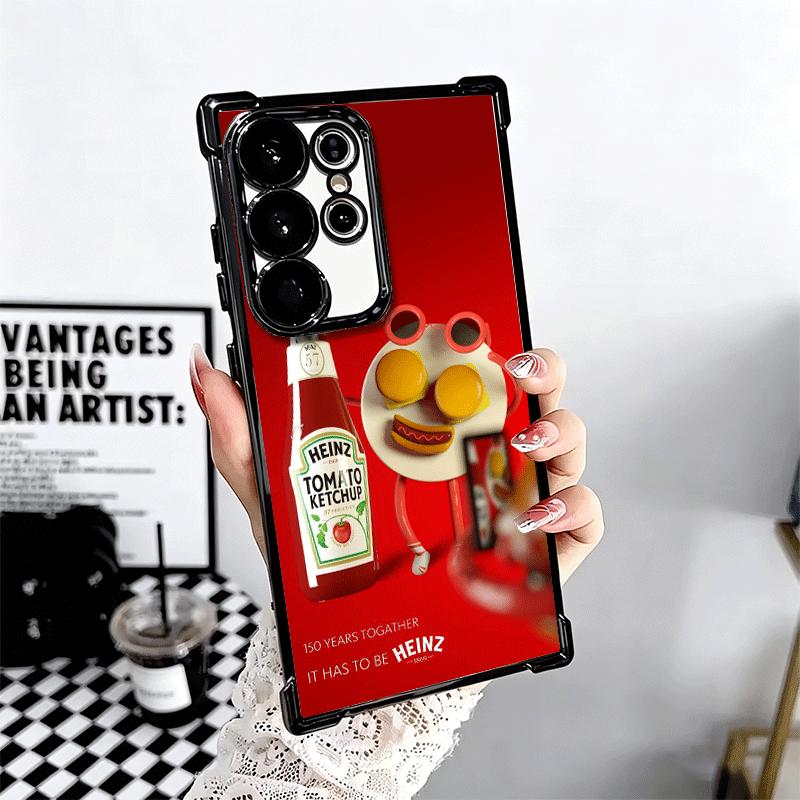 Lamb Heinz Tomato Ketchup Soft Phone Case For Samsung Galaxy S26 Ultra S25 Edge S24 FE S23 Plus S22 S21 + S20 Plating Anti-Fall