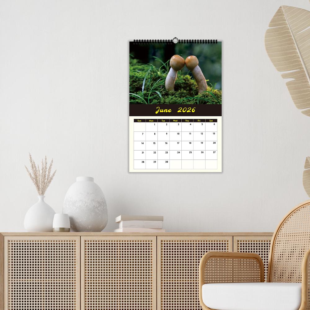 1pc 2026 Wall Calendar, World's Greatest Mushrooms, 12 Beautiful Designs, Monthly Plans, Perfect Gift for Birthdays, Christmas
