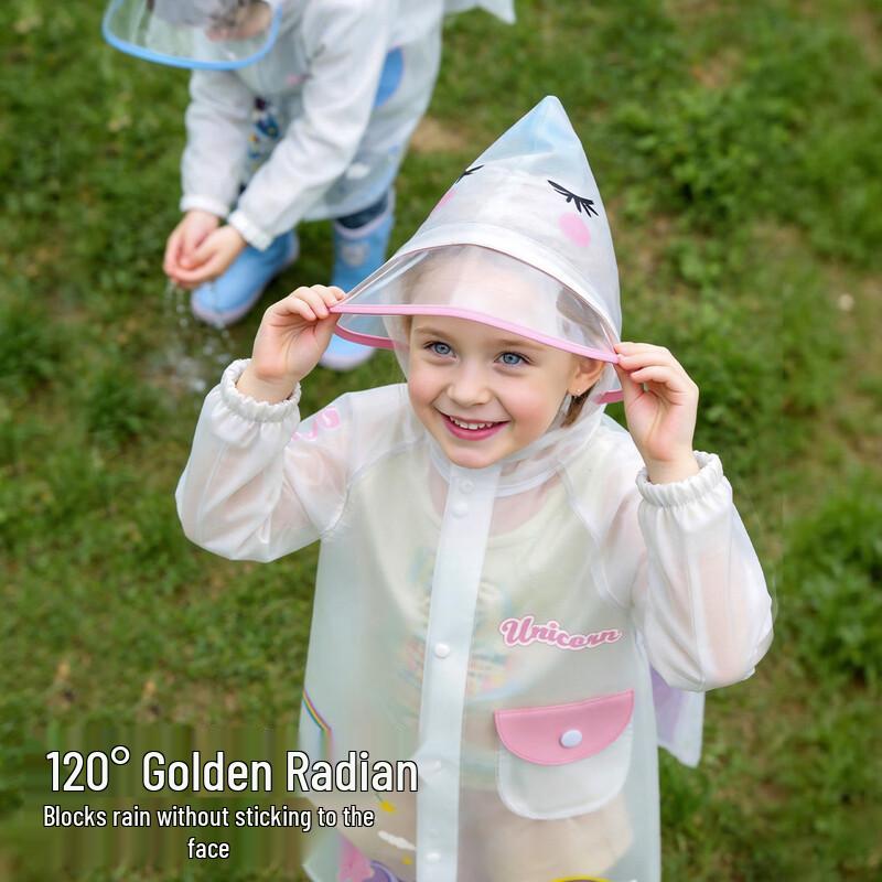 Children's Waterproof School Raincoat with Backpack Compartment