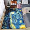 Starry Night-Inspired Art Rug suitable as a non-slip mat for the living room or bedroom sofa