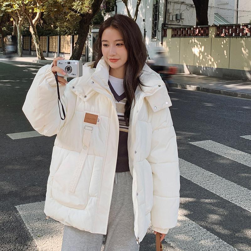 Cotton Coat Women's Short New Cotton Jacket Korean Style Loose Cotton Coat Women's Bread Coat Winter Large Size Hooded Jacket