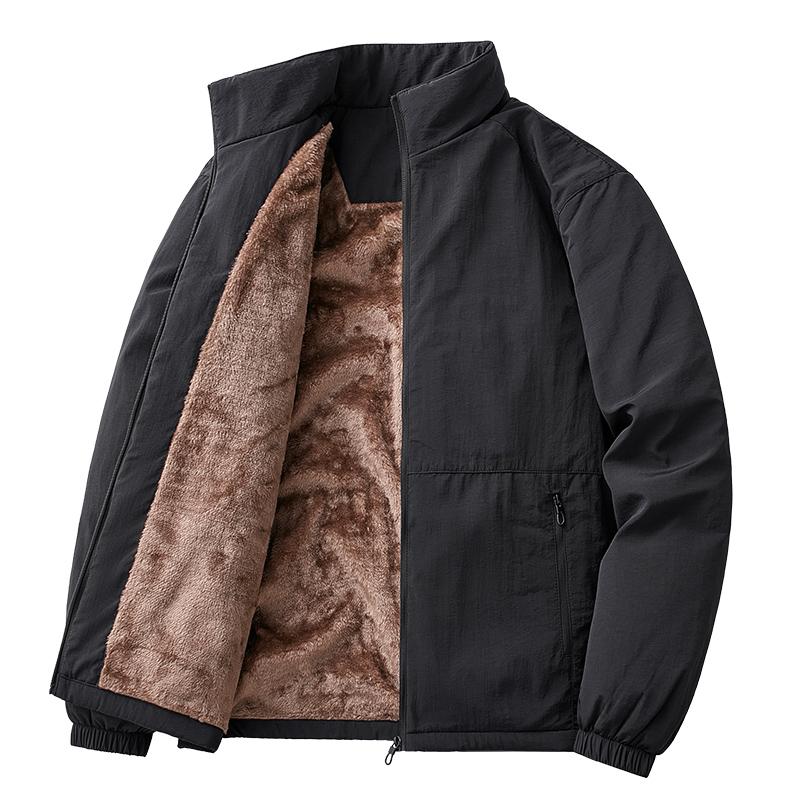 Velvet Jacket with Fleece Jacket, Youth Jacket, Men's Lapel Jacket