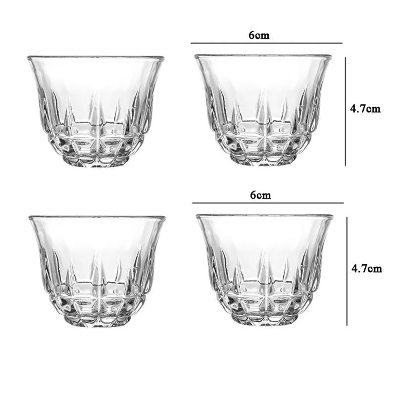 4pcs Sets Exquisite Glass Cup Tea Cup Shot Glass Transparent Drinking Glasses Light Luxury Wine Glass Party Elegant Glassware
