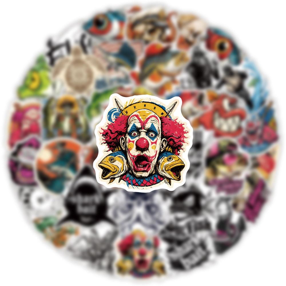 1050Pcs Fishing Stickers Cartoon Cool Personality Creative Decoration Skateboard Cellphone Case Helmet Waterproof Decal Toys