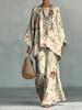 16 European and American women's clothing Y1 large size thin ethnic style dress set Bohemian casual large size jumpsuit