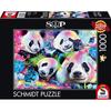 Schmidt Spiele Neon Blumen-Pandas - 1000 Teile