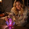 Halloween Seesaw Night Light, Colorful Glowing Resin Tree Pumpkin Decor for Bedroom Desk Fall Decoration