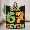 Students Saying  Six Seven Meme Teacher Christmas Plush Flannel Throw Blanket for Bed Warmth Outdoor Use