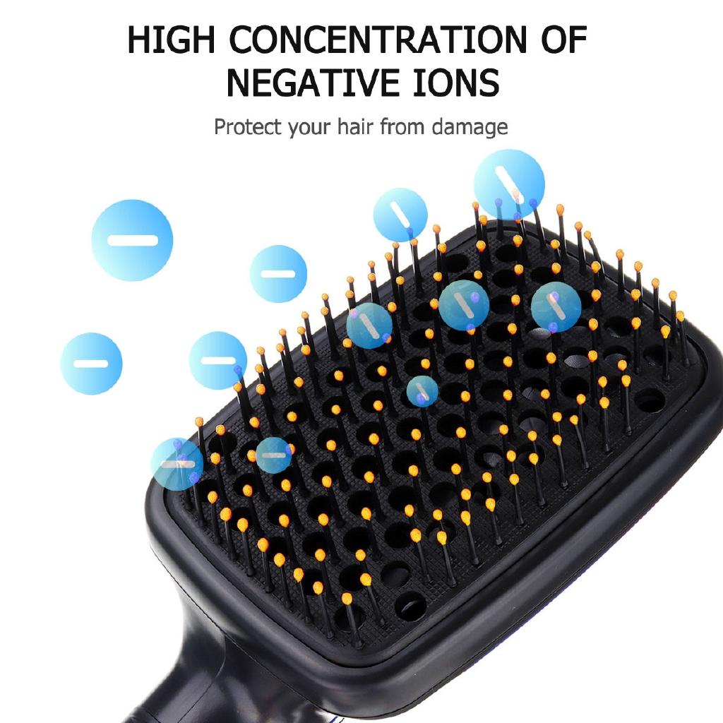 2 IN 1 Hair Blow Brush Dryer Hair Straightener Negative Ion Multi-functional Styles Electric Hair Comb Care Salon Styler