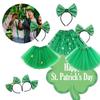 St. Patrick's Day Glücksbringer Grünes Kleeblatt Pailletten Garn Kurzer Rock Reifen Festival Erwachsener