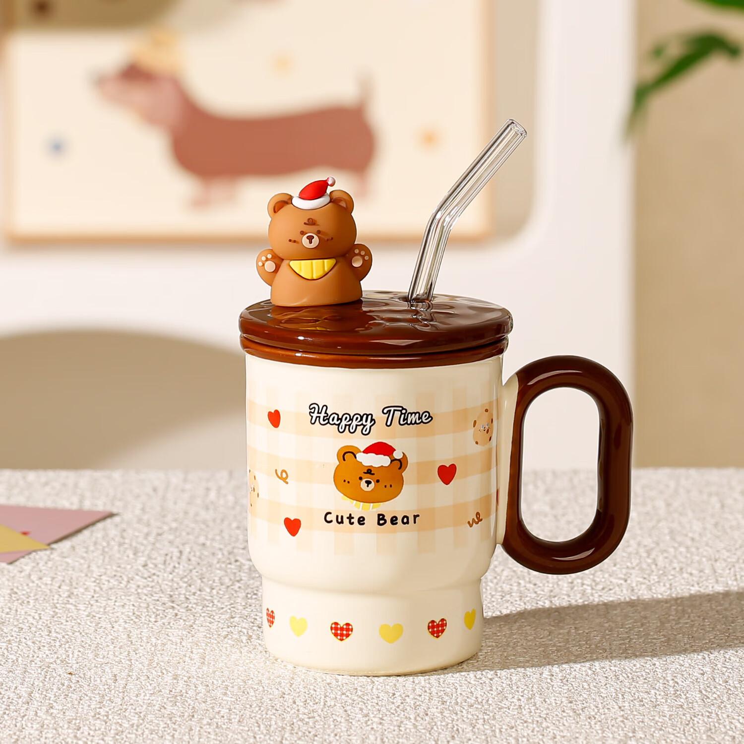 

Новый летний стакан для холодных напитков высокой ценности, керамический стакан, соломинка, стакан для воды, кружка большой вместимости, детский стакан для воды 301mL -400mL