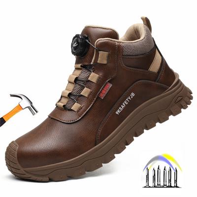 Waterproof Work Shoes Men Protective Shoes Anti-slip Leather Safety Shoes Men Safety Shoes Plastic Toe Safety Sneakers for Work