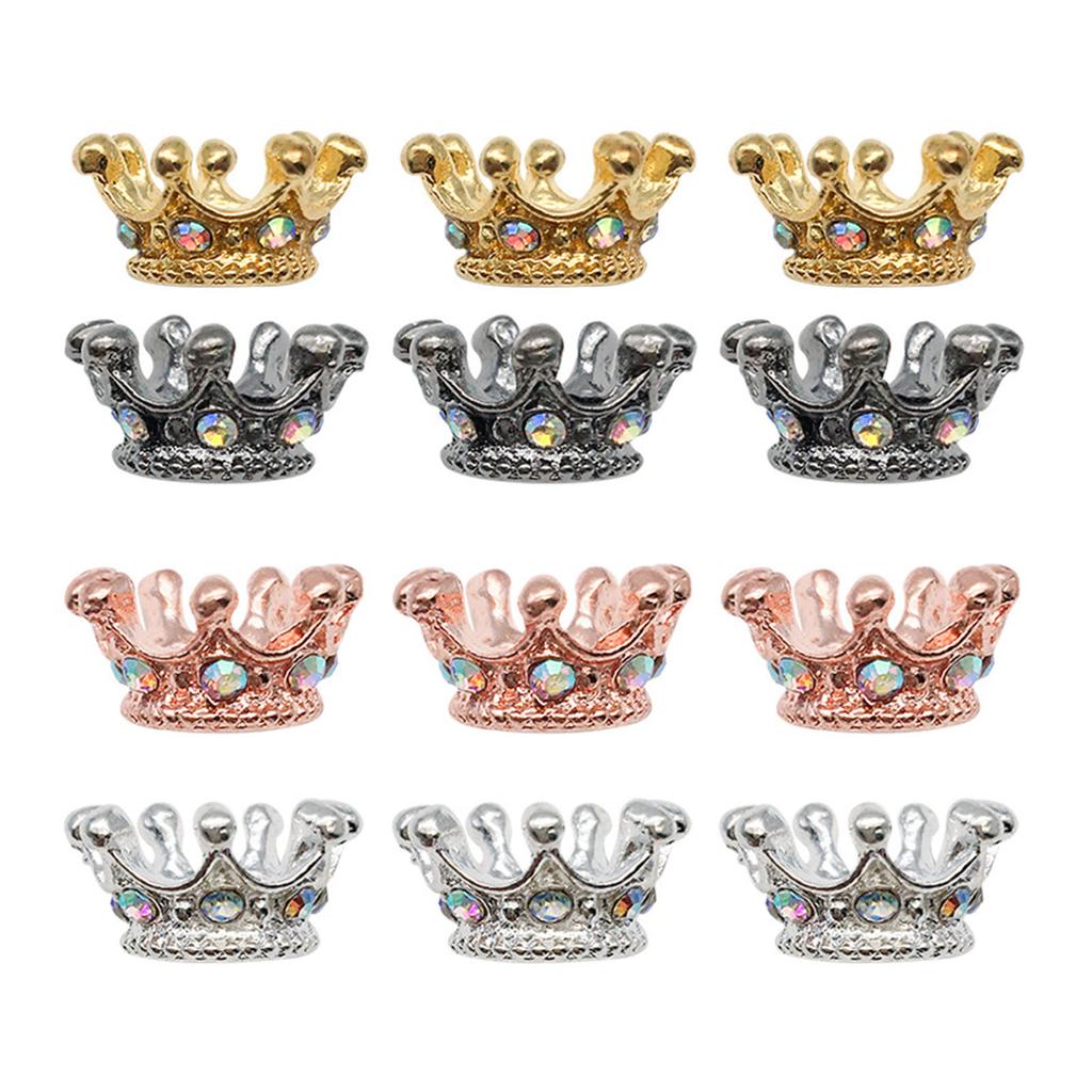 Elegant 6x12mm Crown Shape Beads Jewelry Crafting Supplies Alloy Texture for Necklace Bracelet Chain Accessories