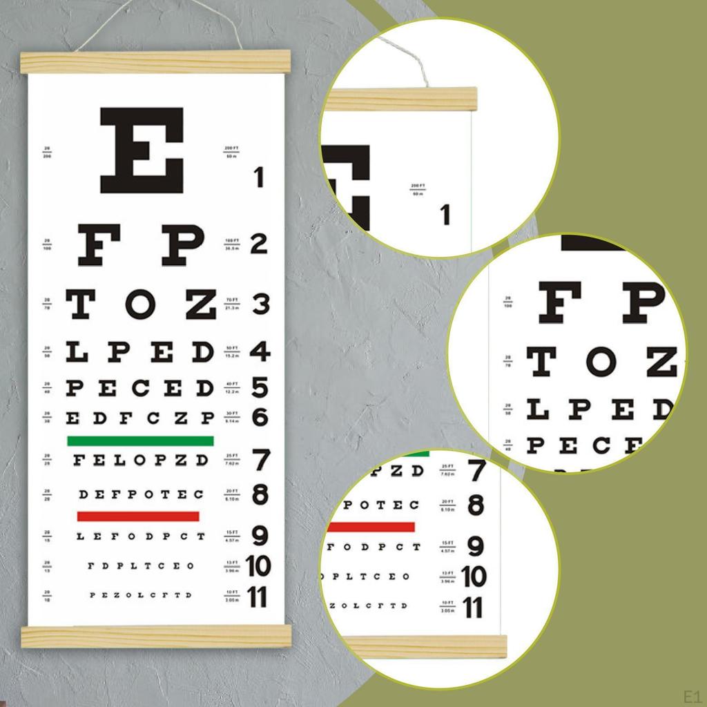 Educational Eye Chart Featuring Hand Pointer And Occluder for Adults Children