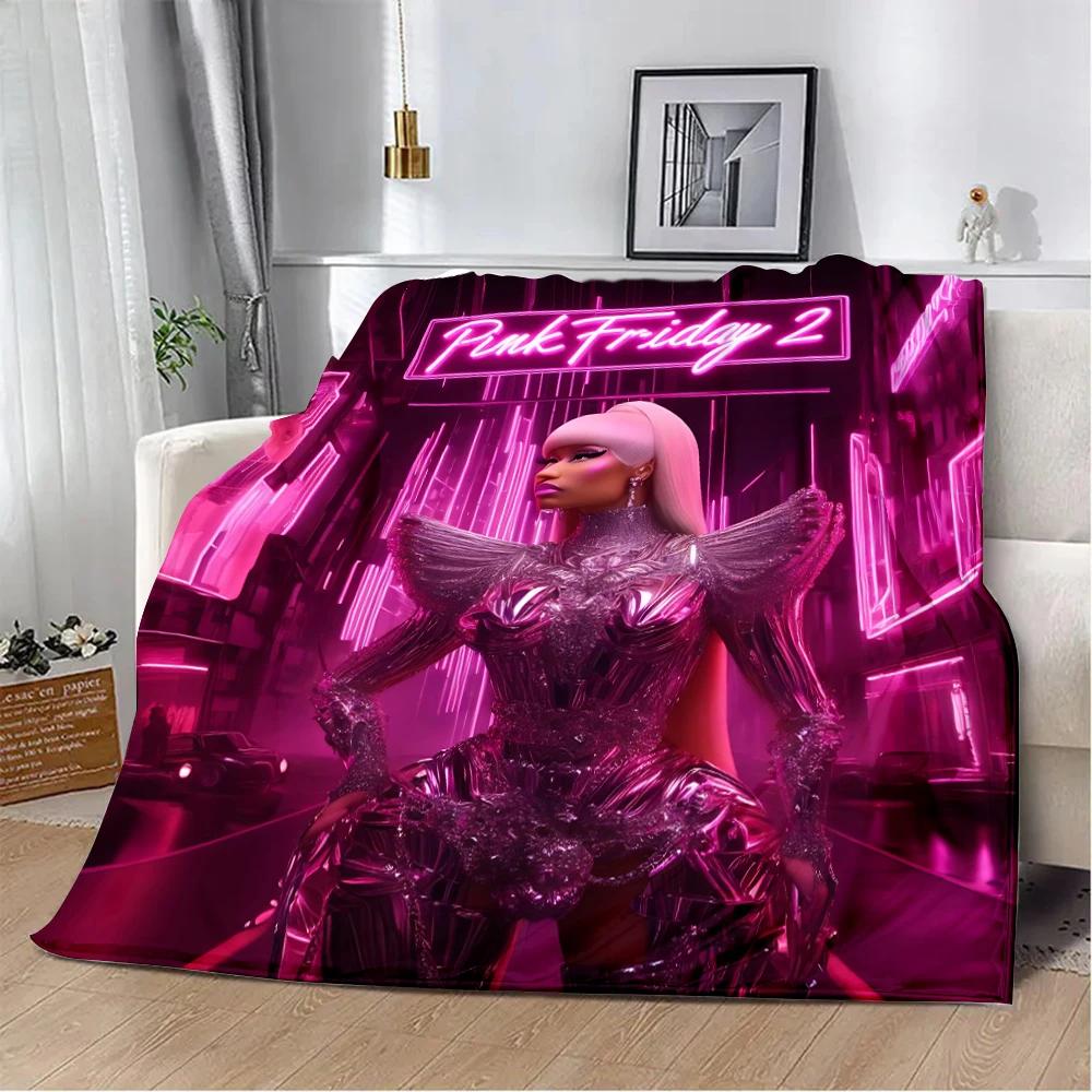 New Nicki Minaj Rapper Pink Friday 2 Printed Blanket Picnic Blankets Warm Blanket Soft and Comfortable Home Travel Birthday Gift