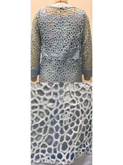 Damski dwuczęściowy komplet: koronkowy kardigan i sukienka