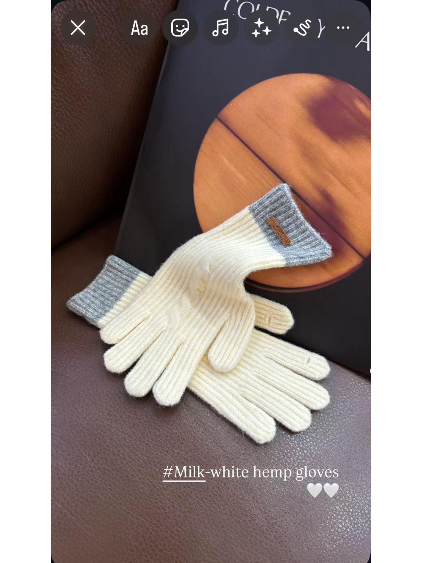 

Korean Style Candy Color Patchwork Fingerless Knit Touchscreen Cycling Gloves